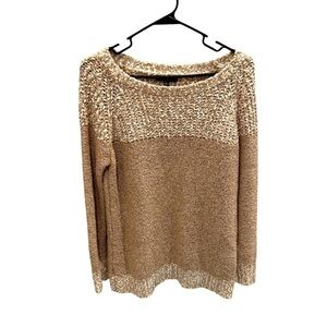Fate Clairina Georgi Textured Tan Pullover Sweater Size Large
